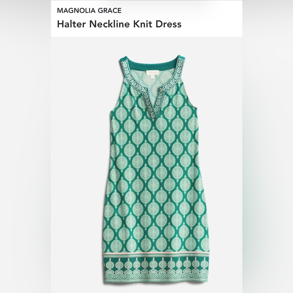 Magnolia Grace halter neckline knit dress
